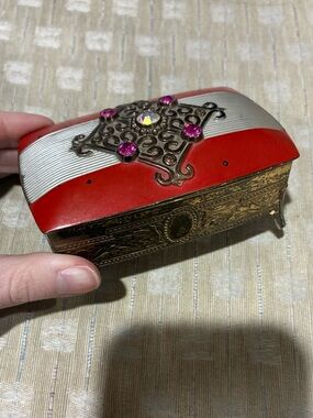 Vintage enamel jewelry box